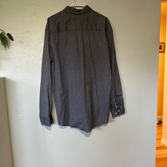 Tommy Hilfiger Classic Fit Button Down Blue Gray Textured Print Button Collar XL - Picture 4 of 9